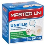 Лейкопластырь, Master Uni (Мастер Юни) р. 3смx500см 1 шт Юнифилм на полимерной основе