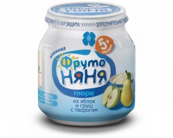 Пюре Фрутоняня яблоко груша творог 100 г