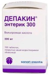 Депакин энтерик 300, таблетки покрытые кишечнорастворимой оболочкой 300 мг 100 шт